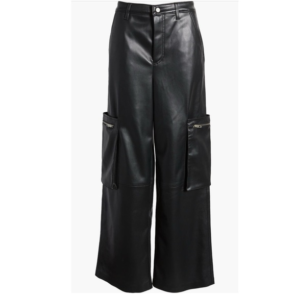 BLANKNYC Rib Cage Frankle Faux Leather Cargo Grunge Pants Dark Academia - Picture 7 of 9